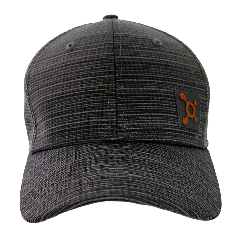 Orange Theory Trucker Hat Snapback Unisex Gray Striped Mesh Fitness Logo